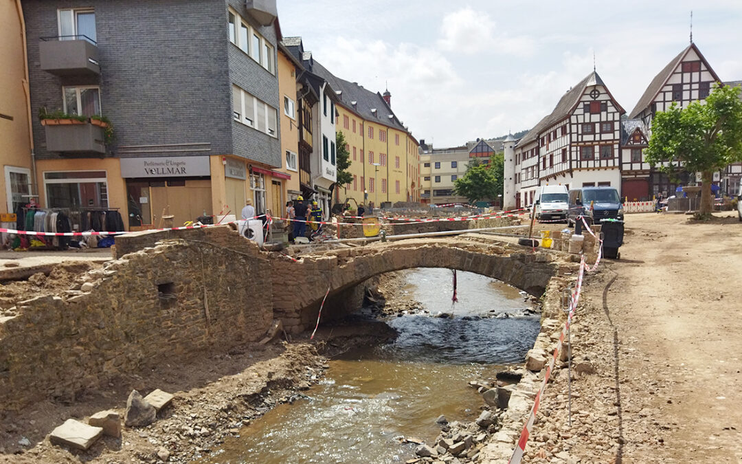 Übersicht der größeren Baumaßnahmen im südlichen Verbandsgebiet in Folge des Hochwassers im Juli 2021